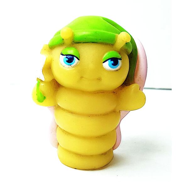 1980's Vintage 3" Glow Worm Glo Friend Butterfly Action Figure with Green Hat - Picture 5 of 8